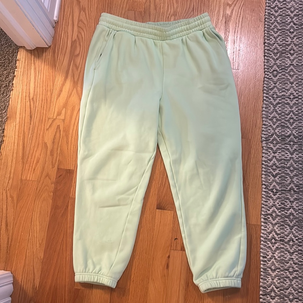 Fabletics neon green sweat pants